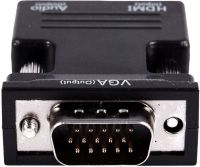 Конвертер HDMI-VGA OUT Black адаптер для перетворення сигналу 1080p з аудіо виходом, перехідник з HDMI на VGA кабель 3.5 мм jack Чорний