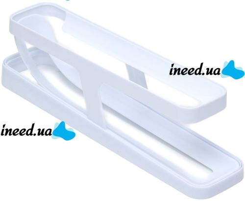 Полиця органайзер для зберігання яєць Egg Dispenser AND568 дворівневий харчової контейнер з автоматичною подачею, лоток в холодильник на 2 рівня