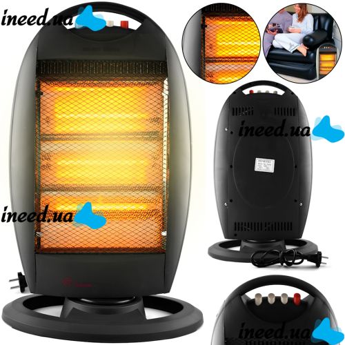 Floor infrared halogen heater Domotec MS-5951 1200W 3 power modes, tabletop quartz electric heater from the mains 1200W