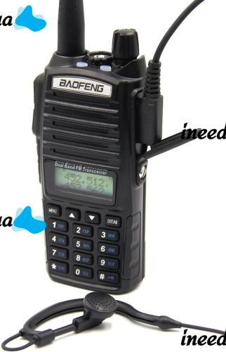 Дводіапазонна рація Baofeng UV82 5W на 128 каналів до 7 км портативна цифрова радіостанція з гарнітурою і подвійною кнопкою 2800 мАг UV - 82 Чорна