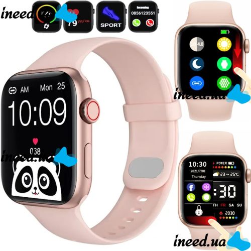 Smart Wrist Smart Watch F21 Pink Voice Call, Bluetooth Fitness and Health Functions with Wireless Charging IOS Android Pink