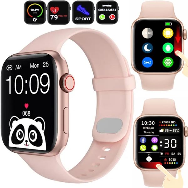 Умные наручные смарт часы Smart Watch F21 Pink голосовой вызов, функции фитнеса и здоровья Bluetooth с беспроводной зарядкой IOS Android Розовые