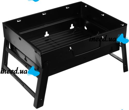 Folding BBQ Grill 43 cm BBQ Grill Portable TL-372 Folding Portable Charcoal and Wood Grill, Portable BARBECUE Suitcase with Mesh