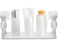 Настенная самоклеящаяся полка органайзер Человечки Storage Shelf AND XL-941 для ванной комнаты, Прямая подвесная полочка для принадлежностей Белая