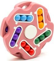 Children's Educational Spinner Fidget Spinner Magic Cube Pink,Blue, Rotating Magic Puzzle Toy for Children from 3 years Old, Antistress