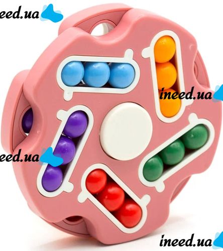 Children's Educational Spinner Fidget Spinner Magic Cube Pink,Blue, Rotating Magic Puzzle Toy for Children from 3 years Old, Antistress