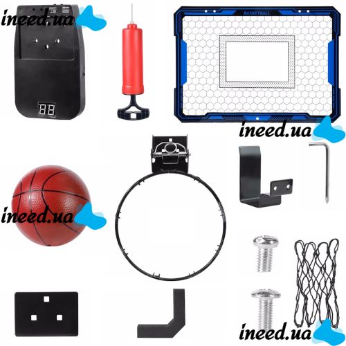 Баскетбольный набор Basketball Hoop HFD002A-09 подвесной щит с кольцом, электронным таблом и креплением, комплект для игры в баскетбол от 3-х лет