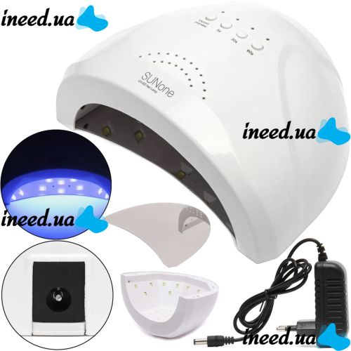 Професійна лампа для манікюру і педикюру SUNone Nail Lamp 48W UV LED з таймером White апарат для сушіння гель лаку і гелю для нігтів Білий