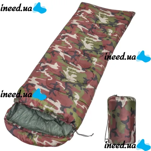 Спальный мешок Tramp TR-2175 до -20 градусов 210Х75 см водоотталкивающий утепленный туристический зимний спальник с капюшоном и чехлом Камуфляжный