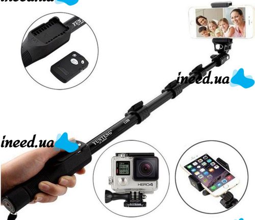 Yunteng YT-1288 Professional Tripod Monopod Phone and Camera Holder with Bluetooth Remote Control, Extendable Handheld Tripod Monopod, Selfie Stick