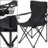 Folding universal Spider Black chair up to 150 kg in a case, a tourist armchair with a backrest, armrests and a cup holder for fishing and camping