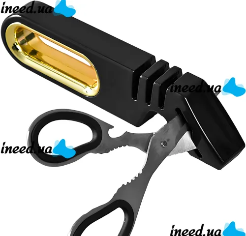 Ручна точилка для кухонних ножів Knife Sharpener NJ-522 4 в 1 настільна механічна ножеточка 5 секунд, точило для ножиць 3 рівні заточування