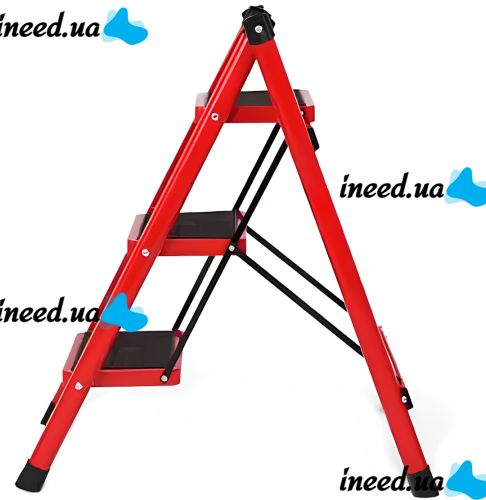 Folding stepladder for 3 steps Mastar 3 Step Ladders up to 150 kg folding three-stage one-way ladder with anti-slip coating 84x40 cm