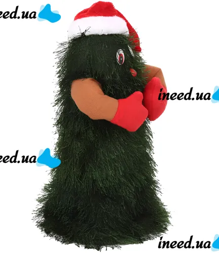 Dancing Xmas Tree ET02 interactive Christmas tree 17x10 cm rotating musical Christmas tree with hat on batteries