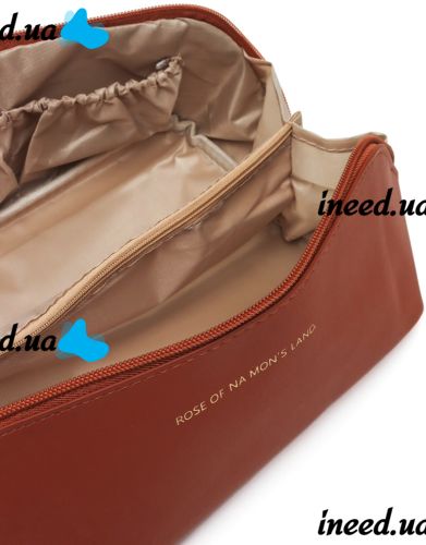 Косметичка органайзер для зберігання косметики Rose of Mon's Land Beauty Box Bag жіноча Дорожня сумка з ручкою, водонепроникна Mons коричнева 