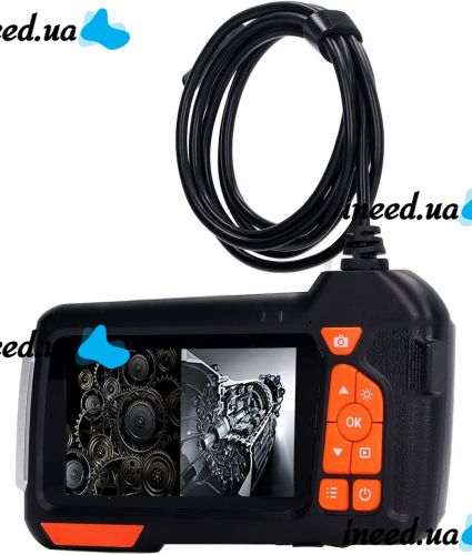 Акумуляторна гнучка камера ендоскоп Inskam Endoscope M40 5.5мм 4.3 дюйма цифровий бороскоп з кабелем 2 м підсвічуванням і монітором для діагностики