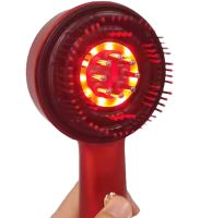 Беспроводная массажная расческа Scalp Massager Comb YKD-123B для укладки и завивки волос Аккумуляторная щетка с дозатором для массажа головы Красная