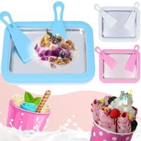 Hand-held Ice Cream Maker Ice Cream Maker Instant, Ice Cream Maker Roller Plate with 2 Blades for Handmade Ice Cream