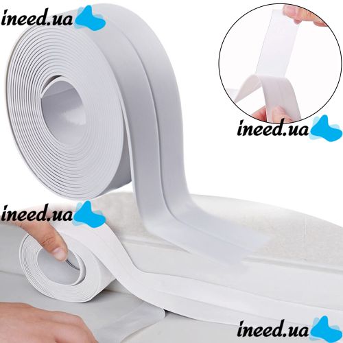 Waterproof Self-adhesive Curb Tape Waterproof Tape LY129 3.2 Meters for Bathtub , Insulating Super Strong Adhesive Tape for Bathrooms and Kitchen