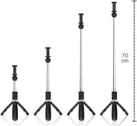 Selfie Stick Tripod Selfie Stick L01 70cm Telescopic Tripod for Selfie, Monopod Tripod with Holder for Phone with Bluetooth Remote Control L-01