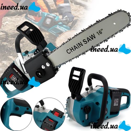Акумуляторна ланцюгова пила Makita DUC355Z 36V 5Ah 18" дюймів Шина 46 см, Бездротова пила Макіта з 2 акумуляторами для обрізки гілок дерев