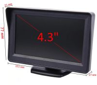 Монитор автомобильный TFT LCD экран 4,3” Дисплей LCD 4.3' для камеры заднего вида в автомобиль, Автомонитор на ножке Дисплей 320х240 в машину Черный