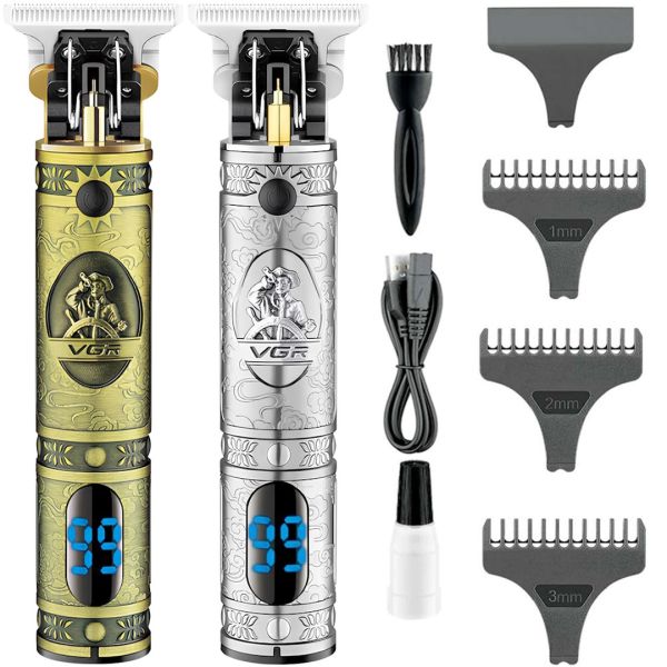 Rechargeable Hair Clipper VGR V-228 Wireless Male Edging USB Beard and Mustache Trimmer with Replaceable Nozzles V228
