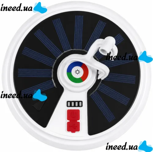 Аккумуляторный фонарь с RGB лентой Camping Light YX-669 подвесная LED лампа на солнечной батарее с гирляндой 10 м и крючком для кемпинга USB YX669