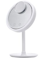Круглое сенсорное зеркало для макияжа с вентилятором Beauty Breeze Mirror CM-062 настольное аккумуляторное зеркало с подсветкой и увеличением Белое