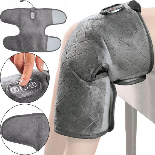 Universal Massager Knee Brace Massaging Sharper Image Heated, Warming Knee Pad Knee and Shoulder Warmer 5 Modes Grey