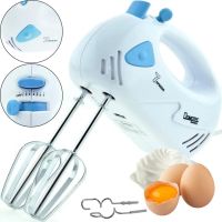 Manual mixer Domotec MS-1355 180W 7 speeds with nozzles for whipping and kneading dough, Kitchen mixer foam mixer Domotec MS1355 White
