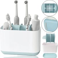 Настільна підставка органайзер Large Toothbrush Caddy для зубних щіток і пасти на 6 відсіків, Тримач зубної щітки Joseph для ванної кімнати Білий