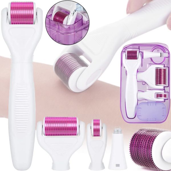 Mesoroller for Face and Body Customs Derma Roller System 5 in 1 Skin Care Kit, Anti-aging Dermaroller with Titanium Microneedles AND 1-17