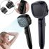 Square High Pressure Nozzle Water Shower Head RD-3042 4 modes with power button for shower, Watering can with Switch and Filter Black