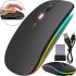 Zornwee AP100 Bluetooth Wireless Computer Mouse with RGB Backlight on Battery , BauTech 2.4GHZ Gaming Mouse for Computer Black