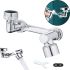 МЕТАЛ поворотная насадка на кран, удлинитель на гусак Faucet splash head, Аэратор для экономии воды с поворотом на 1080 градусов для смесителя