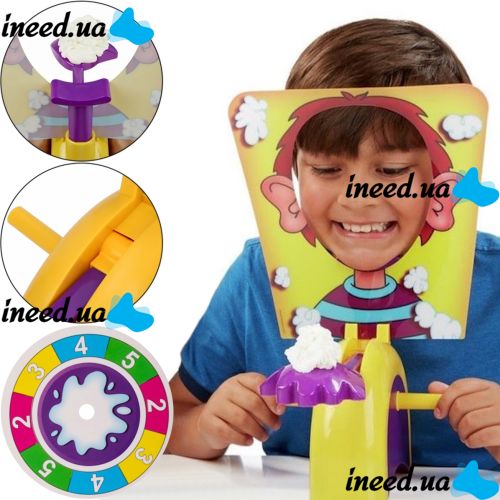 The board game Pie in the face Hasbro Pie Face B7063 for company games, The Entertaining game Cake in the face E111-11 with roulette for children and adults