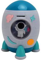 Дитяча електронна скарбничка сейф Ракета Rockets Money Box 852a купюроприймач з кодовим замком і відбитком пальця для купюр і монет на батарейках