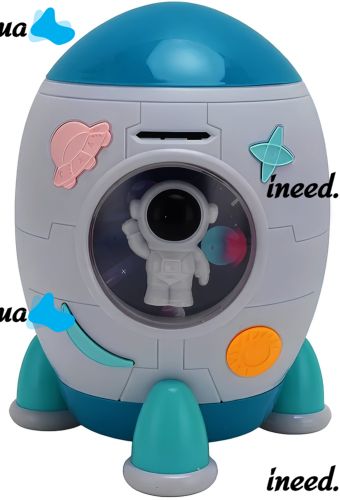 Дитяча електронна скарбничка сейф Ракета Rockets Money Box 852a купюроприймач з кодовим замком і відбитком пальця для купюр і монет на батарейках