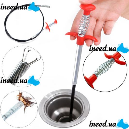 Retractable Pipe probe for cleaning blockages Toilet dredger 60 cm, Cleaning tool claw Flexible cable for cleaning sewer Pipes
