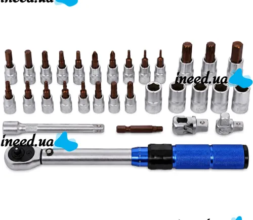 Trimann TM-32 Tool Set with a 5–25 Nm Torque Ratchet and 32-Piece Bit Set, Handheld Quick-Release Ratchet Wrench Set in a Case