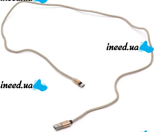 Магнітна зарядка для телефону Hoco X - cable Magnetic 3 в 1 круглий USB кабель micro lightning type-c 1 м шнур з LED підсвічуванням M3 для Android IOS