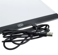 A4-F-USB Light Graphics Tablet for Drawing and Copying with LED Backlight, LED Drawing Board 3 Brightness Modes from USB Black