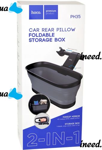 Car hanging organizer Hoco PH35 mini storage box for small items on the seat in the car interior, holder with mirror on the headrest in the car