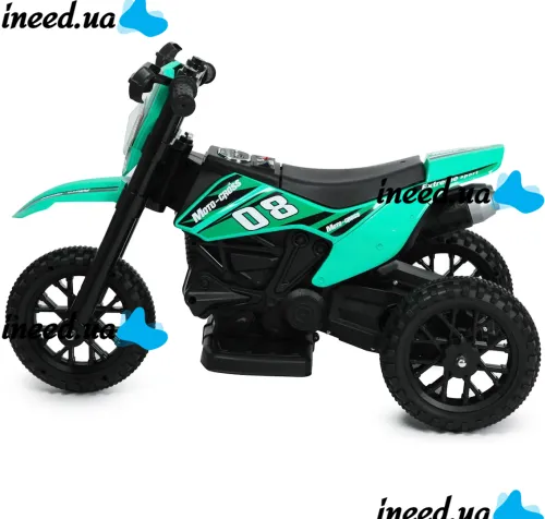 Детский электромотоцикл Cool Mountain 26X-130 Зеленый электрический байк на аккумуляторе с LED подсветкой, музыкой для детей от 2-х лет до 25 кг