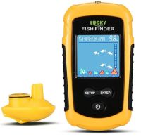 Portable Echo Sounder Lucky Fish Finder FFW1108-1 with Color Screen Up to 100m for Fish Search Universal Wired Fishing Radar Yellow