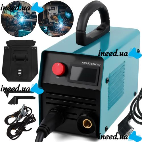 Inverter welding machine Krafftec M2 120A-200A MIG/MAG MMA TIG machine for welding metal, digital semi-automatic with display, welding from mains 220V
