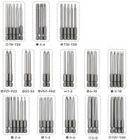Набір магнітних насадок Socket Set AND ES-50 комплект з 49 односторонніх подовжених біт 75 мм з подовжувачем в кейсі для викруток і шуруповерта