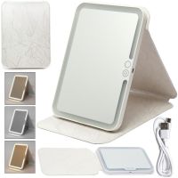 Настільне сенсорне дзеркало планшет для макіяжу Cosmetic Mirror акумуляторне косметичне дорожнє в чохлі зі світлодіодним підсвічуванням на підставці