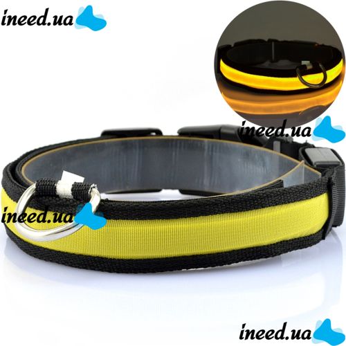 Luminous Fabric Collar Glow Ring for Cats and Dogs LED Neon with LED Backlight on Battery with USB for Pets